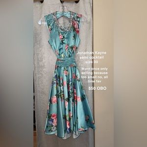 Jonathan Kayne Satin Cock Tail Dress
